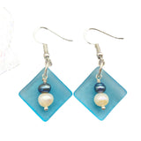 A "Balance of Life" Sea Glass Earrings - Hawaiian Island Lifestyle Mentality, 2 Color Freshwater Pearl Earrings, Sea Glass Jewelry For Women