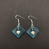A "Balance of Life" Sea Glass Earrings - Hawaiian Island Lifestyle Mentality, 2 Color Freshwater Pearl Earrings, Sea Glass Jewelry For Women
