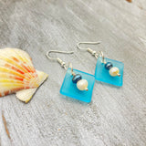 A "Balance of Life" Sea Glass Earrings - Hawaiian Island Lifestyle Mentality, 2 Color Freshwater Pearl Earrings, Sea Glass Jewelry For Women