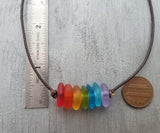 Hawaii is called "Rainbow State", bring home some Hawaii Rainbow with this sea glass "Choker" necklace, (Hawaii Gift Wrapped)
