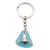 NEW Hawaiian Jewelry Sea Glass Jewelry, Sea Glass  Keychain Unisex Gift, For Men or Women, Shaka Charm