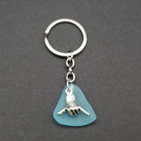 NEW Hawaiian Jewelry Sea Glass Jewelry, Sea Glass  Keychain Unisex Gift, For Men or Women, Shaka Charm