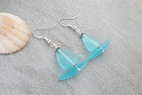 Hawaiian Jewelry Sea Glass Earrings, Sailboat Turquoise Earrings Blue Earrings, Beach Jewelry Birthday Gift (December Birthstone Jewelry)