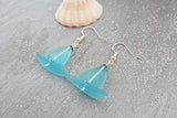 Hawaiian Jewelry Sea Glass Earrings, Sailboat Turquoise Earrings Blue Earrings, Beach Jewelry Birthday Gift (December Birthstone Jewelry)