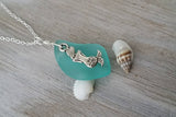 Hawaiian Jewelry Sea Glass Necklace, Aquamarine Necklace, Mermaid Necklace, Sea Glass Jewelry Beach Jewelry (March Birthstone Jewelry Gift)