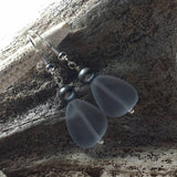 Handmade in Hawaii, "Magical Color Changing" Purple sea glass earrings
