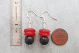 Hawaii Volcanic Eruption with "Lava and Fire" jewelry,  Lava Rock and Red Sea Glass Earrings, FREE gift wrap, FREE Gift Message