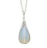 Hawaiian Jewelry Sea Glass Necklace, Braided Moonstone Necklace Teardrop Necklace, Beach Jewelry For Women Birthday Gift (June Birthstone)