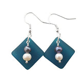 A "Balance of Life" Sea Glass Earrings - Hawaiian Island Lifestyle Mentality, 2 Color Freshwater Pearl Earrings, Sea Glass Jewelry For Women