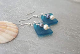 A "Balance of Life" Sea Glass Earrings - Hawaiian Island Lifestyle Mentality, 2 Color Freshwater Pearl Earrings, Sea Glass Jewelry For Women