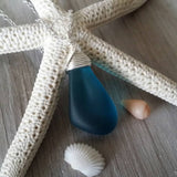 Handmade in Hawaii, wire wrapped Teal blue sea glass necklace,  gift box, sea glass necklace, Birthday Gifts for Women