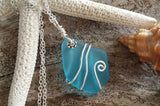 Handmade in Hawaii wire wrapped sea glass necklace,20 inch   gift box.Hawaiian  Mother's Day Gifts.