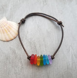 Hawaii is called "Rainbow State", bring home some Hawaii Rainbow with this sea glass bracelet, (Hawaii Gift Wrapped)