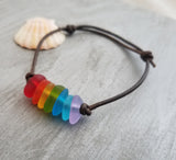 Hawaii is called "Rainbow State", bring home some Hawaii Rainbow with this sea glass bracelet, (Hawaii Gift Wrapped)