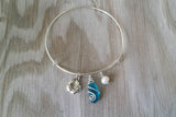 Hawaiian Jewelry Sea Glass Bracelet, Teal Bracelet Hibiscus Pearl Beach Bracelet Sea Glass Jewelry For Women, Beach Bracelet For Beach Girls