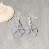 Handmade in Hawaii, TWIN STARFISH "Magical Color Changing" purple sea glass earringsl, Hawaii Gift Wrapped, gift message
