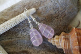 Hawaiian Jewelry Sea Glass Earrings, Wire Pink Earrings, Sea Glass Jewelry For Women Beach Jewelry Birthday Gift(October Birthstone Jewelry)