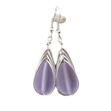 Hawaiian Jewelry Sea Glass Earrings, Braided "Magical Color Changing" Purple Earrings Teardrop Earrings, Beach Jewelry (February Birthstone)