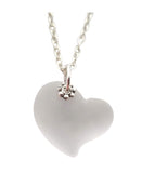Hawaiian Jewelry Sea Glass Necklace, Heart Necklace Crystal Necklace, Sea Glass Jewelry For Women Birthday Gift (April Birthstone Jewelry)