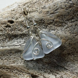 Design and handmade in Hawaii, Wire wrapped "Magical color changing"  purple sea glass earrings, gift wrapped in Hawaii
