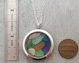 Hawaii Natural Sea Glass Memory Locket, stainless steel locket, FREE Gift Wrap, FREE Shipping From Hawaii