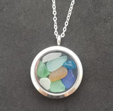 Hawaii Natural Sea Glass Memory Locket, stainless steel locket, FREE Gift Wrap, FREE Shipping From Hawaii