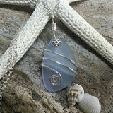 Handmade in Hawaii, wire wrapped  "Magical Color Changing" Purple sea glass beach necklace