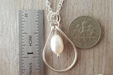 Hawaiian Jewelry Pearl Necklace, Wire Loop Natural Pearl Jewelry, Unique Beach Jewelry Birthday Gift For Women(June Birthstone Jewelry Gift)