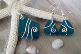 Hawaiian Jewelry Sea Glass Set, Wired Wrapped Teal Necklace Earrings Jewelry Set, Beach Jewelry Sea Glass Jewelry For Women Unique Jewelry