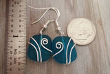 Hawaiian Jewelry Sea Glass Earrings, Wire Wrapped Teal Earrings, Beach Jewelry For Women, Unique Earrings Ocean Sea Glass Jewelry