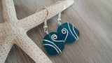 Hawaiian Jewelry Sea Glass Earrings, Wire Wrapped Teal Earrings, Beach Jewelry For Women, Unique Earrings Ocean Sea Glass Jewelry