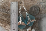 Made in Hawaii, Whale Tails blue sea glass earrings,  FREE gift wrap, FREE gift message