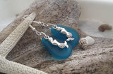 Hawaiian Jewelry Sea Glass Earrings, Twin Mermaid Earrings Teal Earrings, Beach Jewelry For Women, Unique Earrings Ocean Sea Glass Jewelry