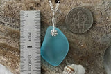 Handmade in Hawaii, Blue sea glass necklace,  gift box, Mother's Day Gifts.sea glass jewelry.