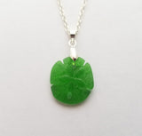 Hawaiian Jewelry Sea Glass Necklace, Emerald Necklace Green Necklace Sand Dollar Necklace, Sea Glass Jewelry (May Birthstone Jewelry Gift)