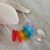 Hawaii is called "Rainbow State", bring home some "Hawaii Rainbow" with this sea glass necklace, Hawaiian Gift, FREE gift wrap