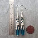 Hawaiian Jewelry Sea Glass Earrings, Teal Earrings Blue Earrings Long Teardrop Earrings, Sea Glass Jewelry For Women, Unique Earrings
