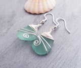 Handmade in Hawaii, Genuine surf tumbled natural sea glass earrings, Sea glass jewelry, Birthday Gifts