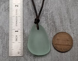 Hawaiian Jewelry Sea Glass Necklace, Leather Cord Seafoam Chunky Sea Glass  Necklace Unique Unisex Sea Glass Jewelry Gift For Him or Her