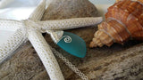 Handmade in Hawaii, Wire wrapped swirl blue sea glass necklace,   gift box, Birthday Gifts, Sea Glas Necklace