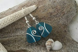 Hawaiian Jewelry Sea Glass Earrings, Wire Wrapped Teal Earrings, Beach Jewelry For Women, Unique Earrings Ocean Sea Glass Jewelry