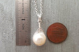 Exclusive from yinahawaii, Wire Braided Sized Round Natural Pearl necklace, "June Birthstone",   FREE gift wrap