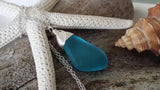 Handmade in Hawaii, Wire wrapped blue sea glass necklace,  gift box, Mother's Day Gifts.sea glass jewelry.