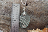 Design and handmade in Hawaii, Wire wrapped  seafoam  sea glass necklace,   gift box,sea glass jewelry, gift for her.