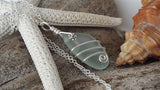 Design and handmade in Hawaii, Wire wrapped  seafoam  sea glass necklace,   gift box,sea glass jewelry, gift for her.