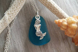 Hawaiian Jewelry Sea Glass Necklace, Teal Necklace Mermaid Necklace Unique Necklace Beach Jewelry Sea Glass Jewelry For Women