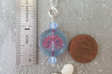 Handmade in Hawaii, Bohemian glass Lotus "Yoga" necklace,   Hawaiian Gift, FREE gift wrap, FREE gift message