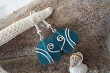 Hawaiian Jewelry Sea Glass Earrings, Wire Wrapped Teal Earrings, Beach Jewelry For Women, Unique Earrings Ocean Sea Glass Jewelry