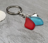 NEW Yinahawaii Sea Glass Design, Family/Couple Birthstones Keychain Unisex Gift, For Men or Women, Shaka Charm, (Message For Customization)