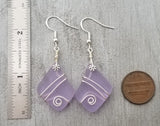 Hawaiian Jewelry Sea Glass Earrings, Wire "Magical Color Changing" Purple Earrings, Beach Jewelry Fun Birthday Gift (February Birthstone)